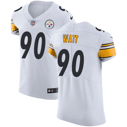 Nike Steelers #90 T. J. Watt White Men's Stitched NFL Vapor Untouchable Elite Jersey - Click Image to Close